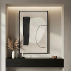 Framed Modern Black and White Neutral Abstract Wall Art, Minimalist Abstract by Cuspin