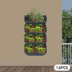 Vertical Wall Planter with 16 Pots, Hanging Garden Plant Flowerpot Holder - Image 3