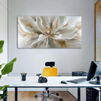 Flower Wall Art Vintage White Floral Canvas Pictures Abstract Blooming Flower - Image 2