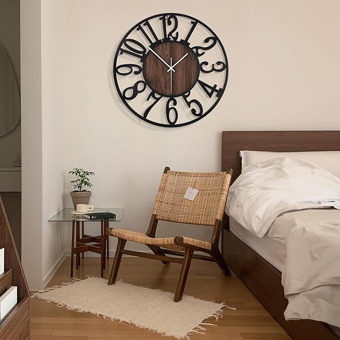 LEIKE Extra Large Wall Clocks, Silent Little Ticking, Battery Operated Vintage - Image 6