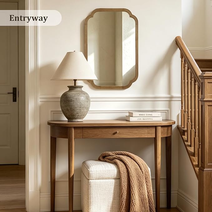 WallBeyond 20" x 30" Wood Mirror Rounded Corner Arch Wall Mirror - Image 4