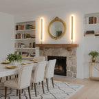 KELUOLY Modern Plug in Wall Sconces, 23.6 inch Frosted Gold LED Long Wall Lights - Image 9