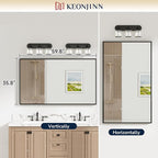 Keonjinn 60 x 36 Inch Brushed Nickel Bathroom Mirrors - Image 5