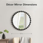 Madison Park Round Mirror, Metal Frame Circle Mirror 27 inch, Wall Art Decor - Image 2