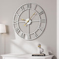 Cuspin 30 Inch Large Wall Clock, Modern Silver Metal Big Decorative Wall Clock by Cuspin