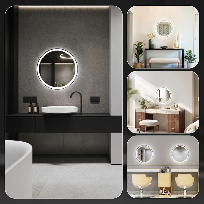 Sweetcrispy 24 Inch Round LED Bathroom Mirror - Image 7
