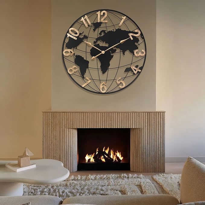 36 Inch Extra Giant Oversized Black Metal Wall Clock, Large Modern Decorative - Image 6
