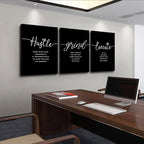 Hustle Quotes Execute Prints, Framed Canvas Wall Art Success Quote, Office Wall - Image 3