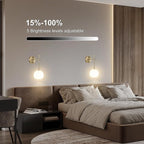 Brass Battery Operated Wall Sconces Set of 2, Rechargeable Wireless Wall Lights - Image 6
