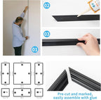 Art3d Pre-Cut Wall Molding Set of 6 pcs, Ready-to-Assemble Wainscoting Panels - Image 6
