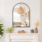 Arched Wall Mirror 30x20 Inch Black Bathroom Vanity Mirror - Image 7