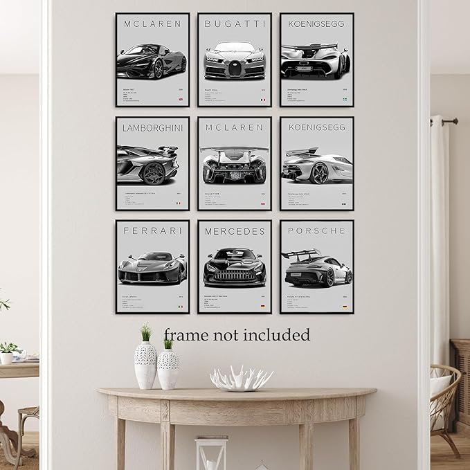 CSLGQGV Car Posters Vintage Racing Car Wall Art Supercar Canvas Prints Painting - Image 2