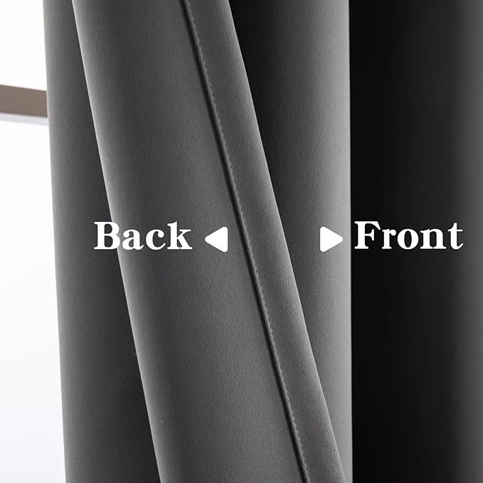 IGEMAEVE Light Grey Blackout Curtains 84 Inch Length 2 Panels Set, Grommet - Image 4