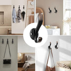 Heavy Duty Wall Hooks, Metal Mounting Hardware, Double Prong Design, Decorative - Image 4