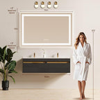 55X36 LED Bathroom Mirror with Lights, Backlit + Front Lit, Lighted Bathroom - Image 6
