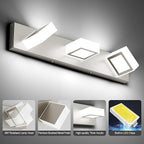 Ralbay Brushed Nickel Bathroom Vanity Lights 24inch Metal Acrylic LED Modern - Image 4