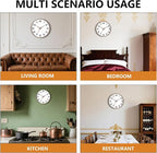 Woodgrain Wall Clock, Silent Non-Ticking Battery Operated Clock 10 Inch - Image 8