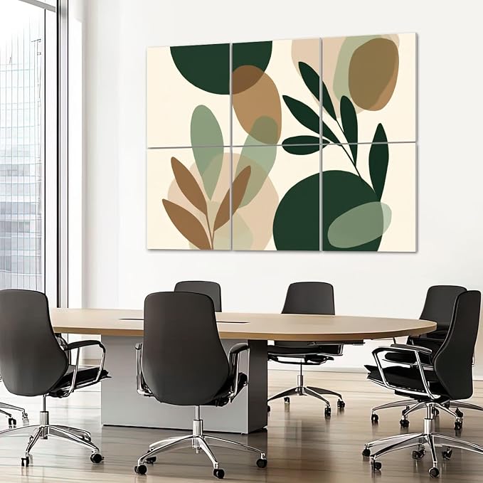 6 Pack Art Acoustic Panels Sound Absorbing Boho Botanical Leaf Orange Green - Image 7