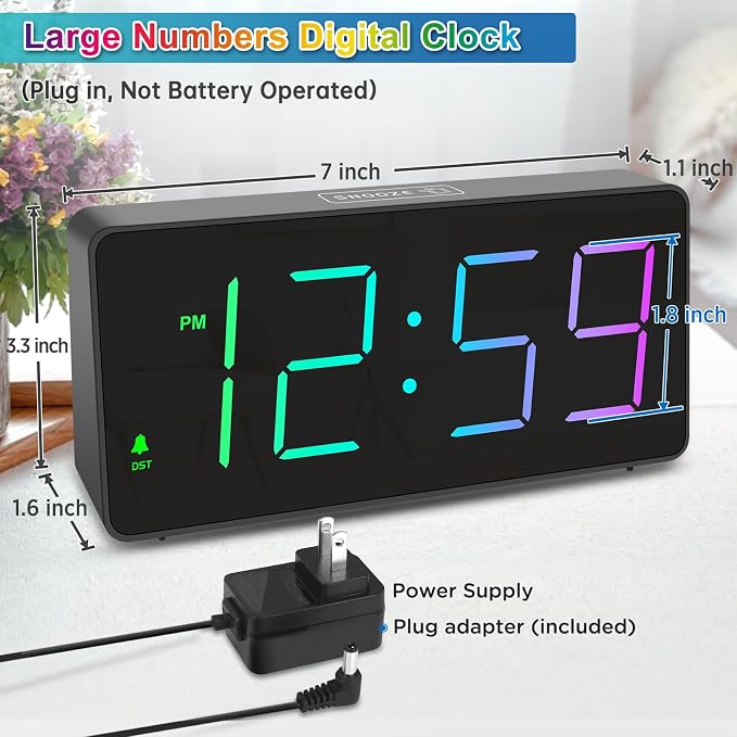Peakeep Digital Alarm Clock for Bedroom Bedside, Extra Loud for Heavy Sleepers - Image 3