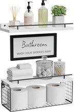 WOPITUES Floating Shelves for Wall Decor Sign, Bathroom Organizer and Storage by WOPITUESOfficial