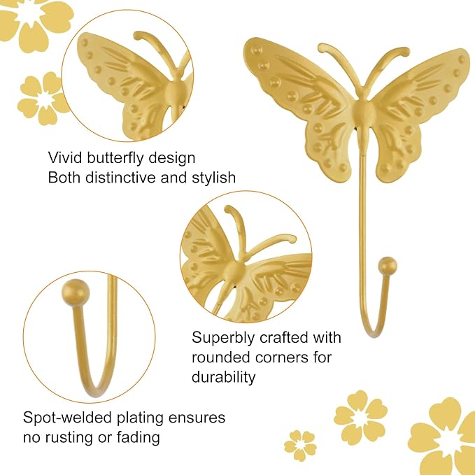 MOROBOR Butterfly Decorative Wall Hooks - Image 4