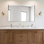 Ruomeng Rectangle Wall Mirror Frameless Bathroom Mirror 48” x 30" Beveled Edge by Ruomeng