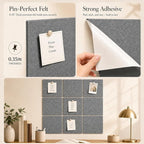 Large Cork Boards for Walls – 48" x 36" Self Adhesive Felt Wall Tiles - Image 3