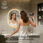 20x28 LED Bathroom Mirror with Lights Oval, Lighted Bathroom Vanity Mirror - Image 4