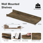 Floating Shelves for Wall Decor, Wall Mounted Wood Storage Shelf for Bedroom - Image 3