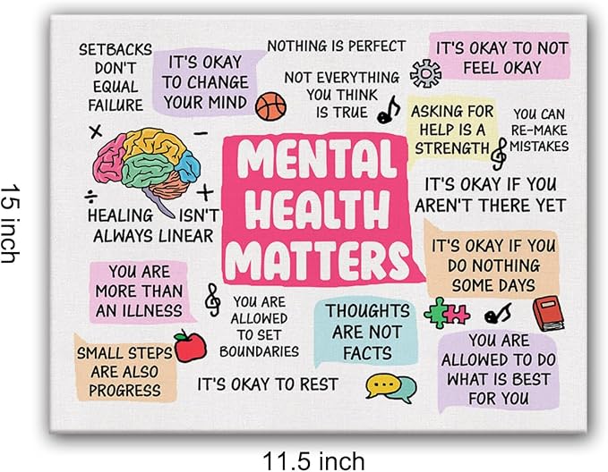 Hijie Therapy Office Mental Health Poster Canvas Wall Art - Image 2