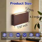 Wood Linear LED Wall Sconce, Dimmable Wall Light, Wood Long Wall Lamp Hallway - Image 4