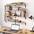 YGEOMER Floating Shelves for Wall, 35in Light Carbonized Brown Wall Shelves for - Image 5