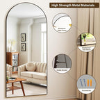 XRAMFY 78"x38" Arched Full Length Mirror Floor Mirrors - Image 4