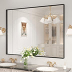 LOAAO Black Bathroom Mirror 48"X40" by LOAAO