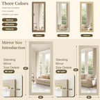 Syndra Modern Full Length Mirror Wood Frame, 56x20'' Large Floor Mirror - Image 5