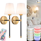 Nekhung Battery Operated Wall Sconces Set of 2, Wireless Wall Light by Nekhung