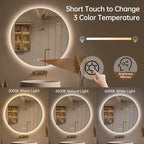 LOVESPEJO 30 Inch Round Backlit Bathroom Mirror - Image 5
