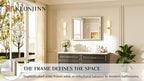 Keonjinn 40" x 30" Brushed Nickel Bathroom Vanity Mirror, Beveled Tempered Glass - Image 7