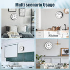 QPEUIM Wall Clock Wall Clocks Silent Non-Ticking Battery Operated Large Easy to - Image 6