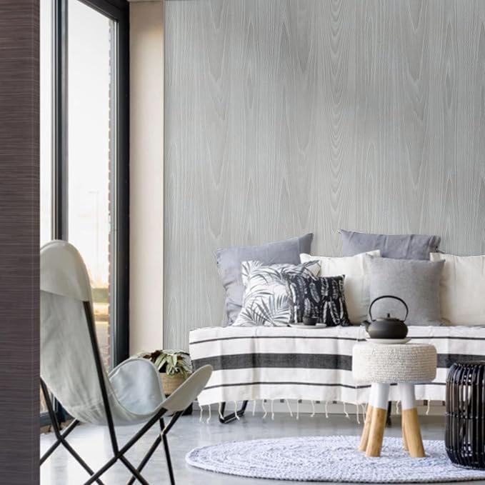 practicalWs Grey Wood Wallpaper 17.7''×590.5'' - Image 6