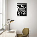 Vintage Black and White Black Framed Wall Art Trendy Women Drink Cocktail - Image 5