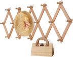 SCUNDA Wall Rack with 16 Hooks, Wooden Wall Expandable Coat Rack by SCUNDAHOME
