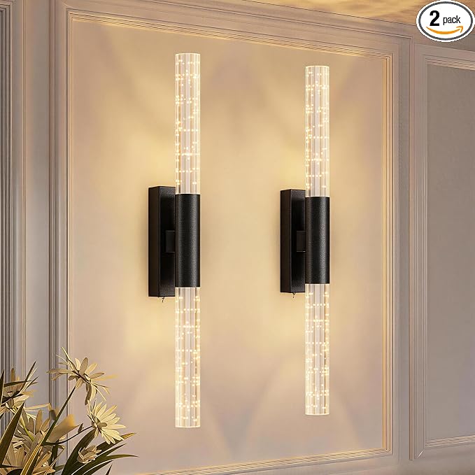 camuucci Battery Operated Wall Sconces Set of 2 Rechargeable Battery Powered by CAMUUCCIWALLSCONCES