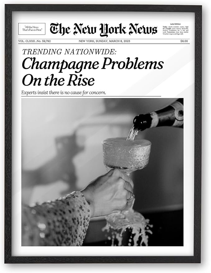 iHery Small Premium Natural Black OAK Wood 8x10in Champagne Problems On the by iHery