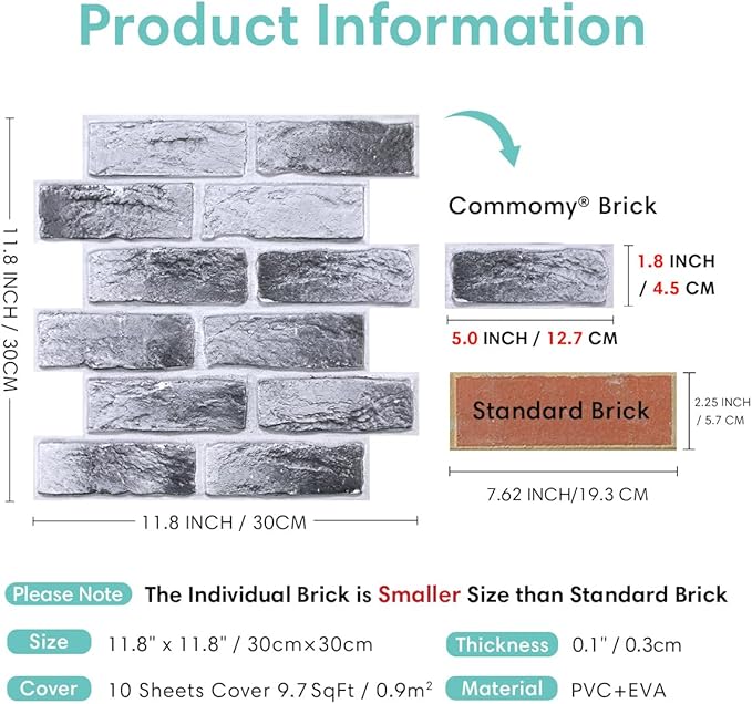 Commomy Brick Peel and Stick Tile - Image 5