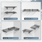 Jusgym 2 Pack Heavy Duty Garage Wall Shelving Set, Wall Mounted Garage Shelves - Image 9