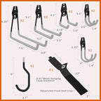 SMARTOLOGY Garage Hooks with Bike Hook & Extension Cord Organizer, 15 Pack Set - Image 4