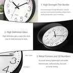 JUSTUP 8in Non-Ticking Wall Clock, Silent Battery Operated Wall Clock - Image 5