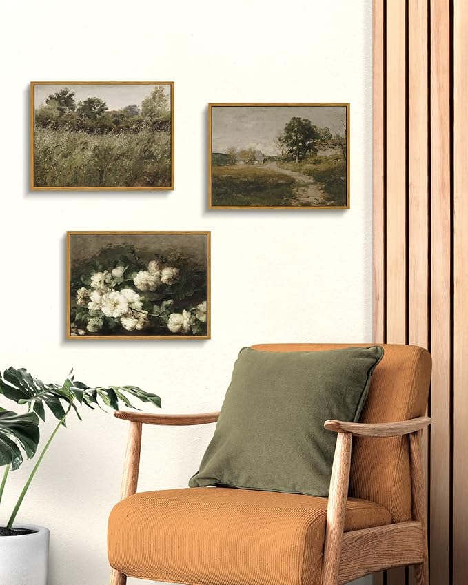 InSimSea Framed Canvas Wall Art Decor, Vintage Countryside Decor - Image 4