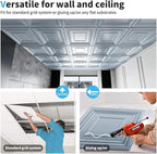 Art3d Decorative 3D Wall Panels 24" x 24", Square Gray Ceiling Tiles, Wall - Image 6